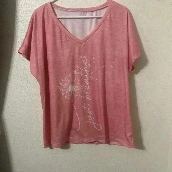 JUST BREATHE V-NECK TEE XL - Picture 1 of 4